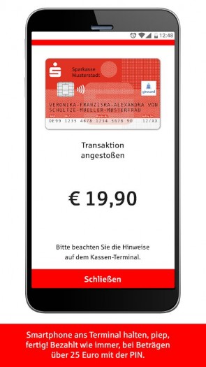 Eine mit der Sparkassen-App getätigte Zahlung Bild: Google)